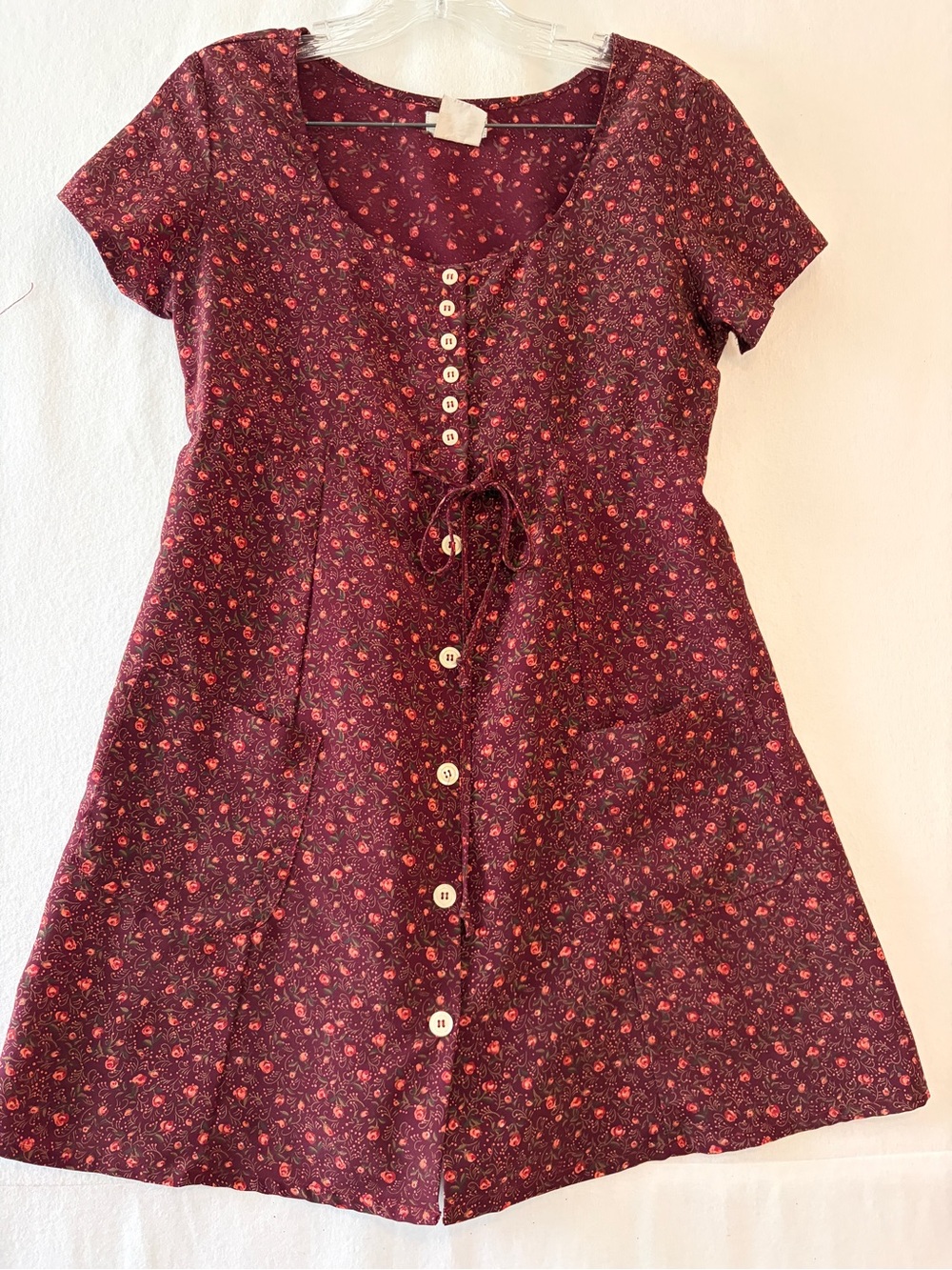 Esprit Burgundy Ditsy Floral Mini Dress